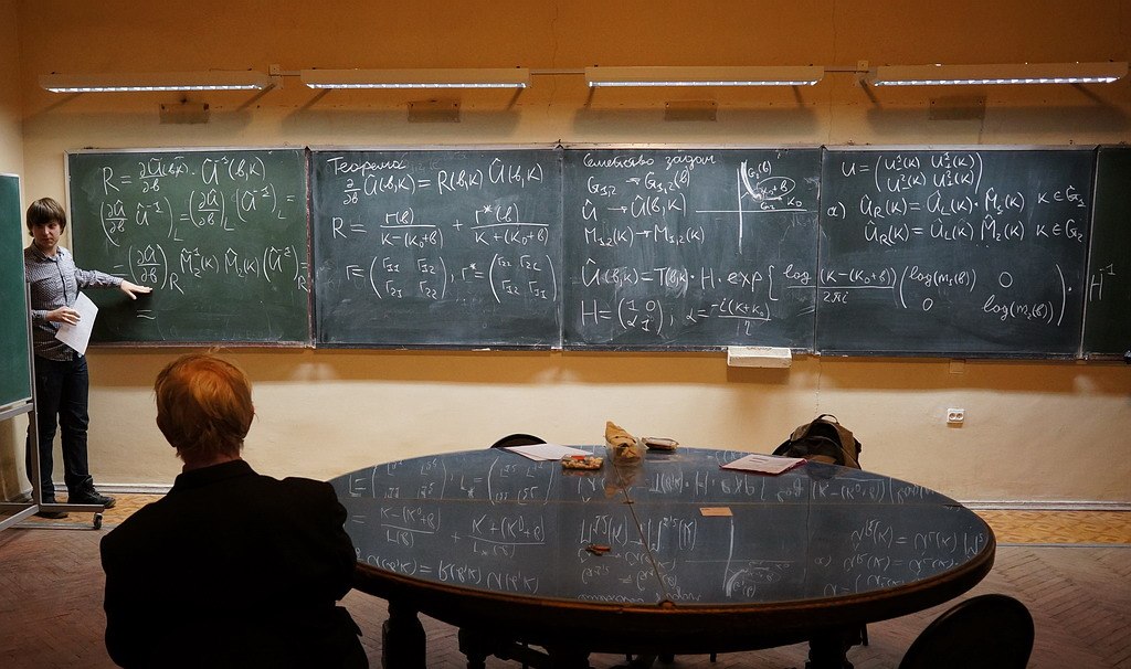 Giving a talk in Saint-Petersburg Steklov's institute